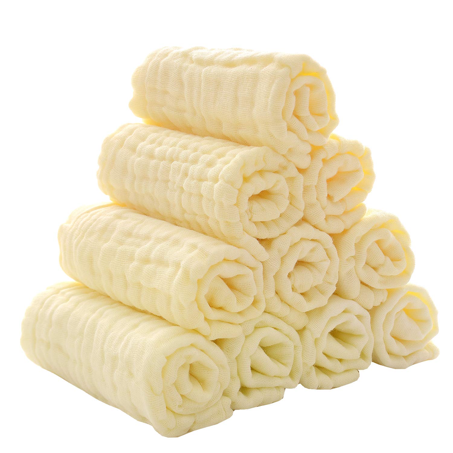 MUKIN baby washcloths close-up of ultra-soft cotton for delicate newborn skin.