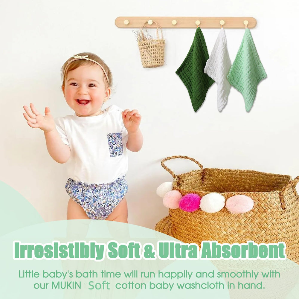 MUKIN washcloths demonstrate versatile uses for baby care