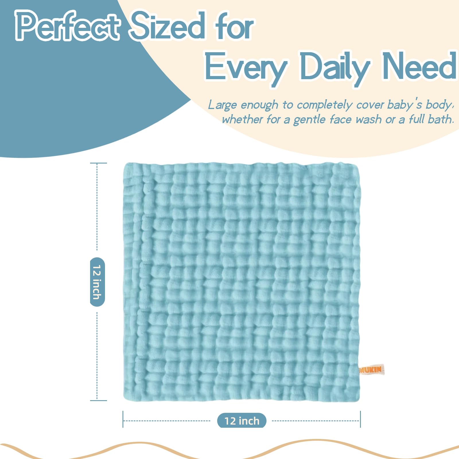 MUKIN muslin closeup soft texture emphasizes skin friendly fabric