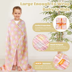 MUKIN swaddle blanket doubles as nursing cover with soft cotton against skin.