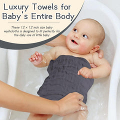 MUKIN small baby washcloths pack-6 full-set convenient for busy nursery routines