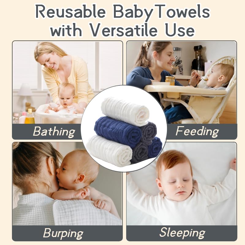 MUKIN small baby washcloths soft-skin-friendly suitable for sensitive skin during baths