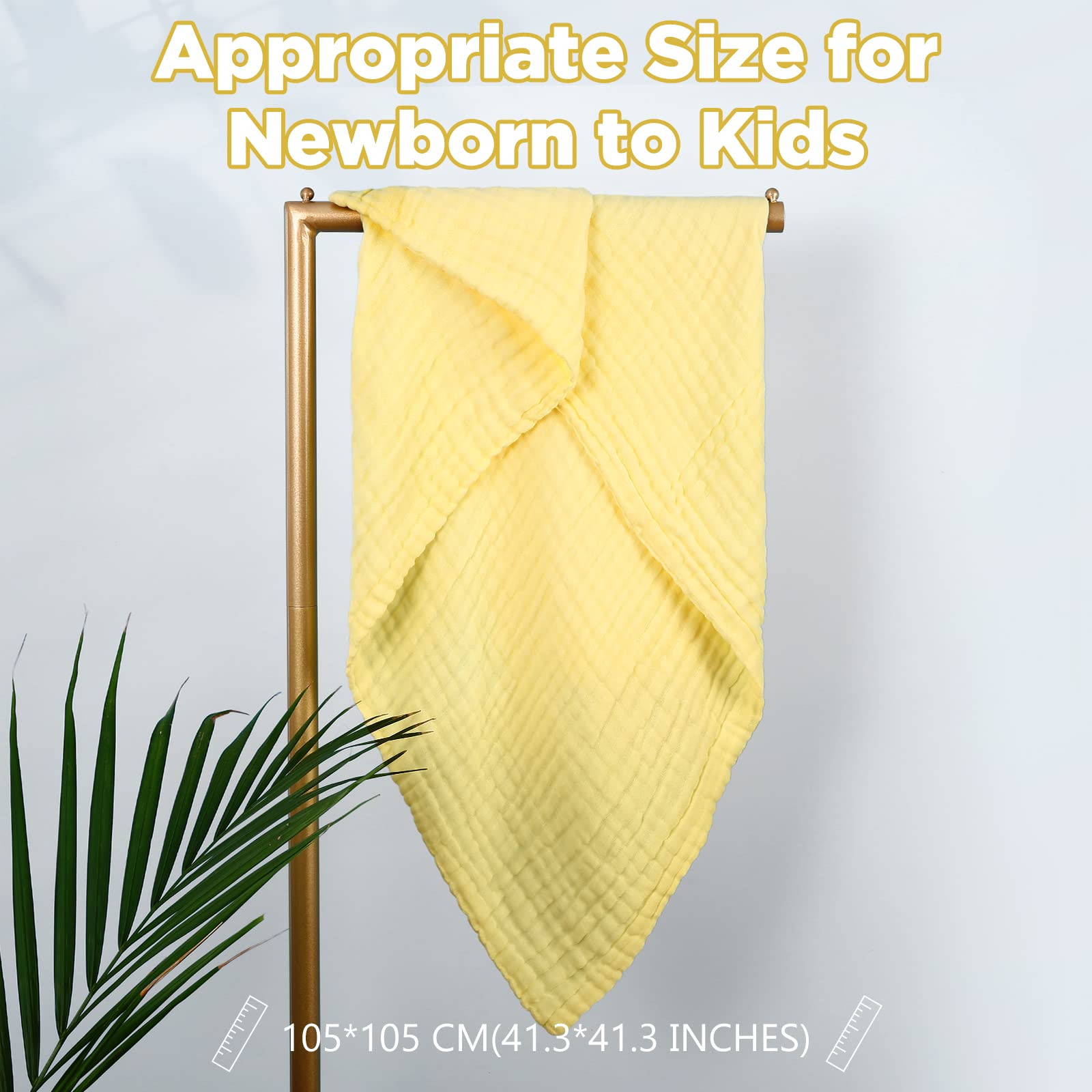 MUKIN swaddle blanket white-yellow for newborn cuddles and cozy warmth.