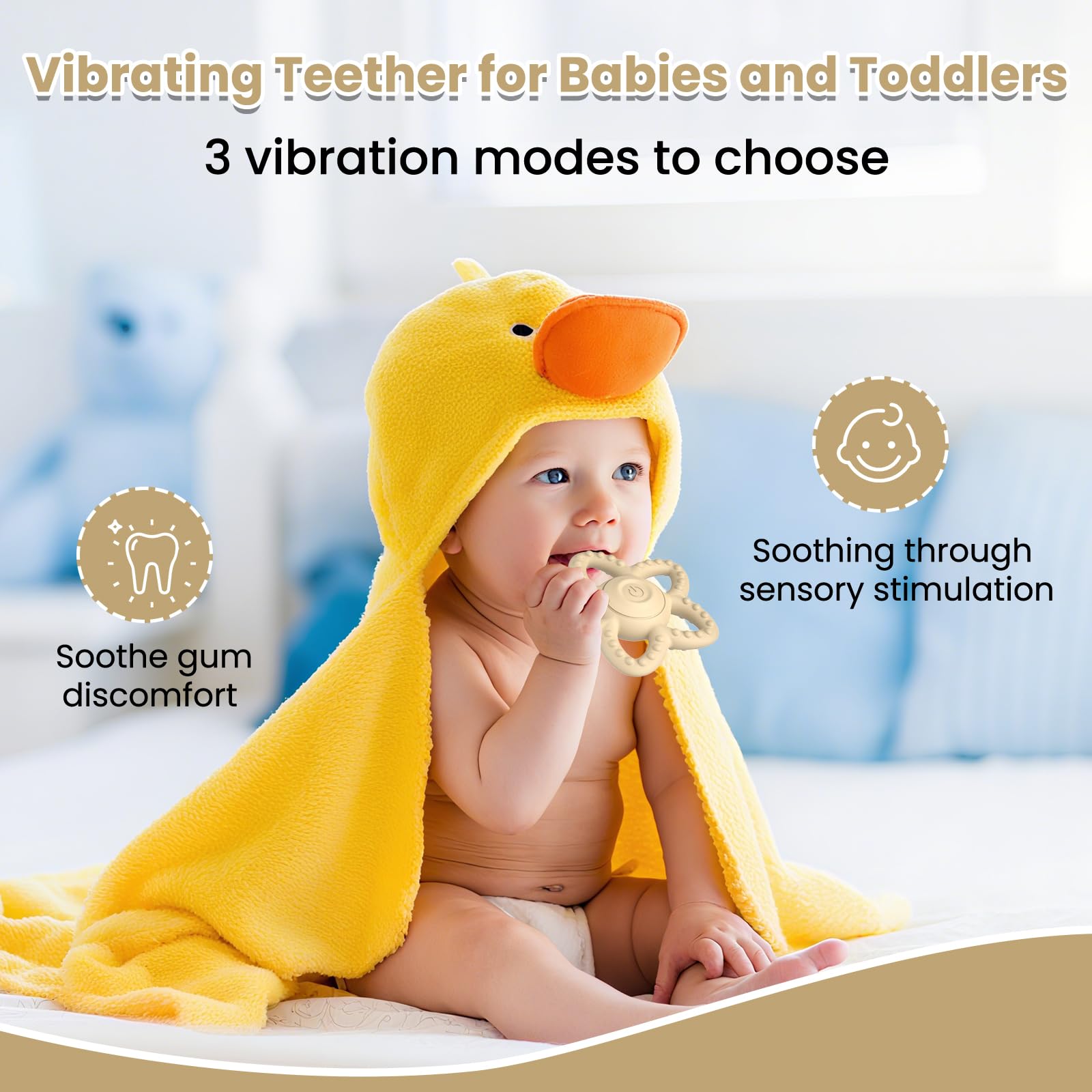 Mukoiber gift-ready beige sensory chew toy ideal for autism and teething needs.