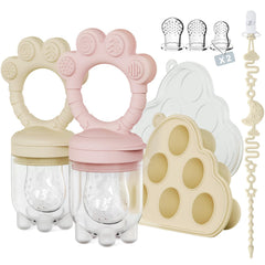 Mukylar 2pack baby fruit feeder close-up highlighting 2mm holes for safer solid foods