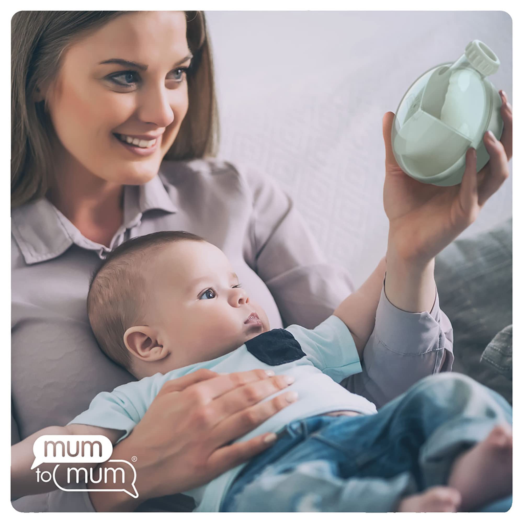 Mum to Mum formula dispenser easy-clean design with 3 parts.
