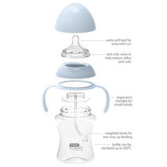 Mum to Mum weighted straw aids upright sipping in any orientation.