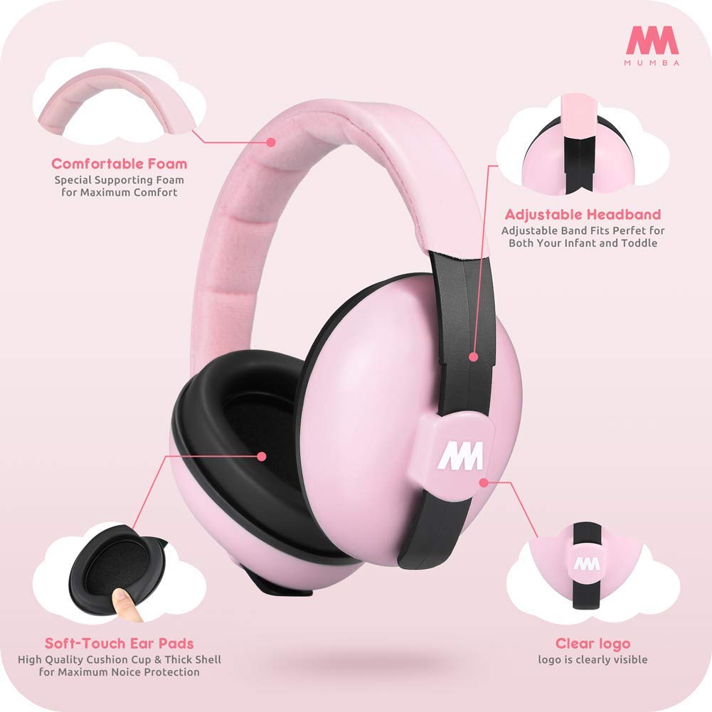 Mumba Baby Earmuffs easy-clean surface wipe down