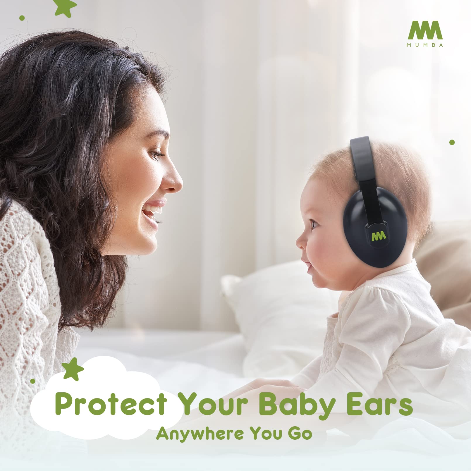Mumba Baby Earmuffs feature noise-dampening foam for practical listening protection.
