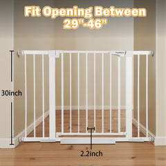 Mumeasy extensions show flexible width for 29.6 to 46 inch openings.
