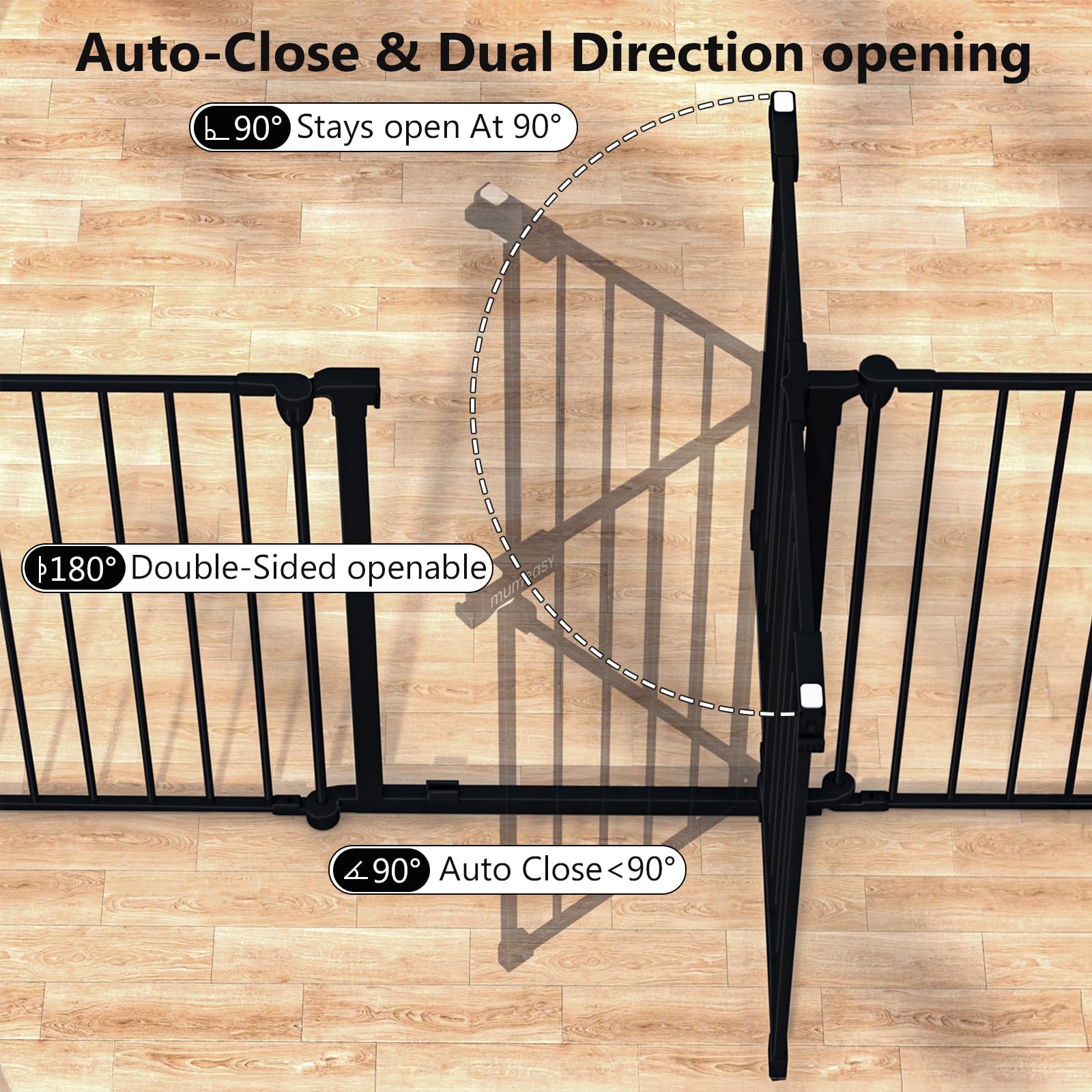 Mumeasy six-panel layout enabling versatile safety setups around spaces