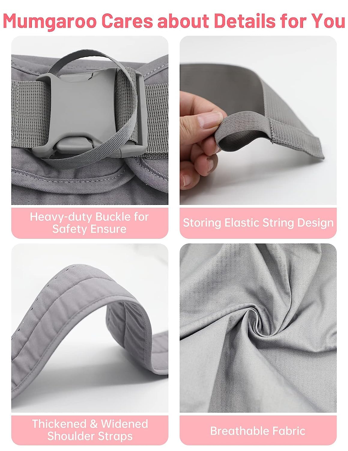 Mumgaroo adjustable shoulder strap showing even weight distribution