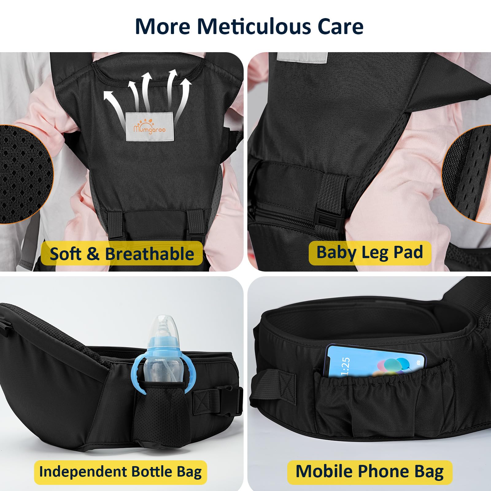 Mumgaroo baby carrier all-seasons fabric keeps baby comfortable year-round