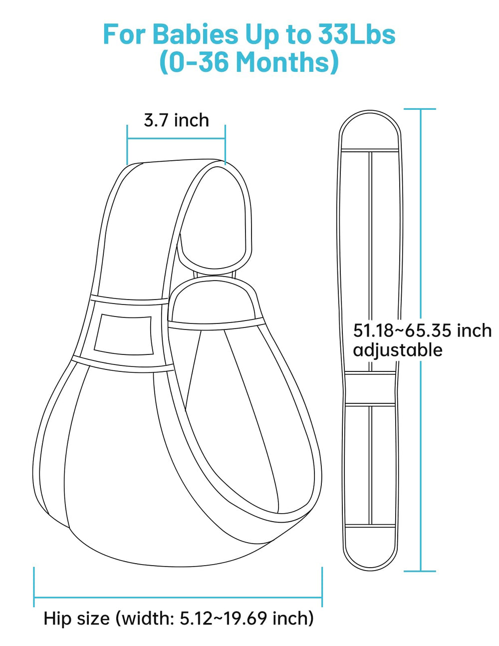 Mumgaroo Baby Sling Carrier folded pouch illustrates compact design for outings.