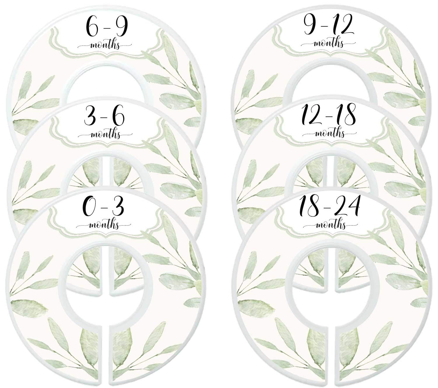 Mumsy Goose baby girl closet dividers set botanical design organizes nursery clothing at a glance.