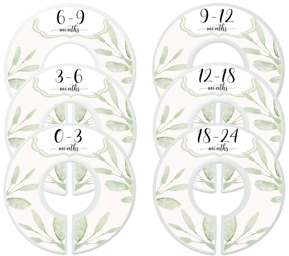 Mumsy Goose baby girl closet dividers set botanical design organizes nursery clothing at a glance.