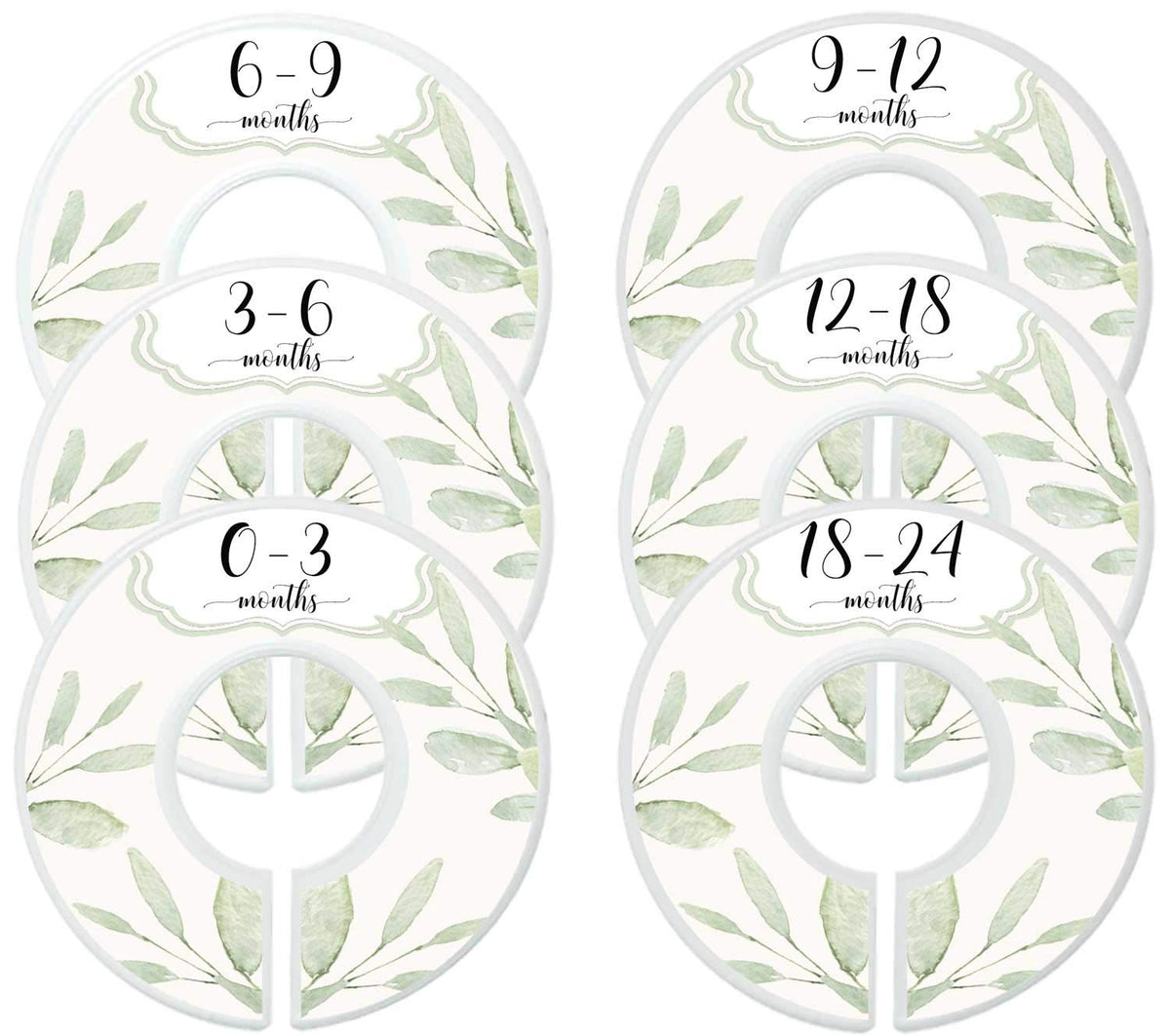Mumsy Goose baby girl closet dividers set botanical design organizes nursery clothing at a glance.