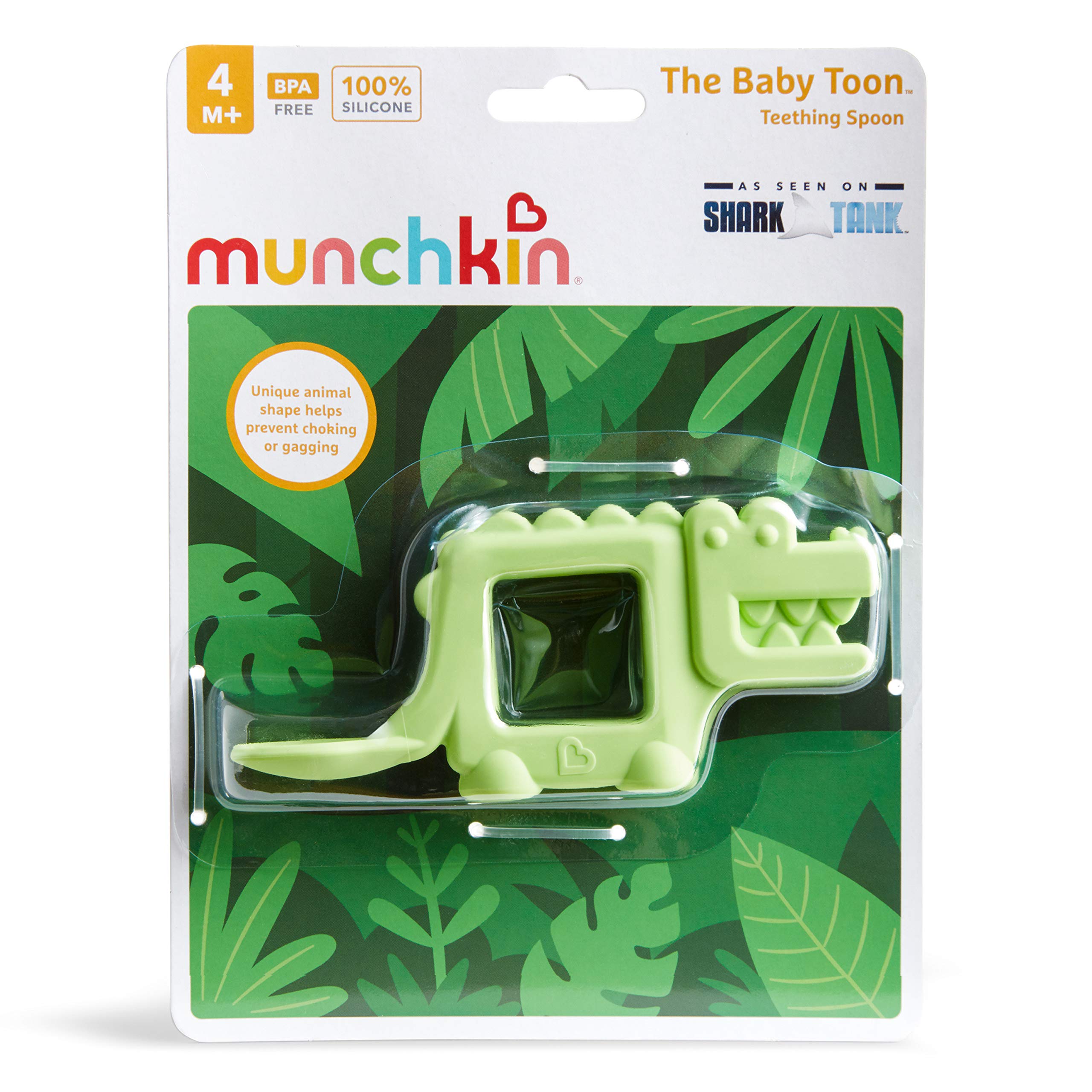 Munchkin The Baby Toon Alligator in-use scene demonstrating two-in-one feeding and teething