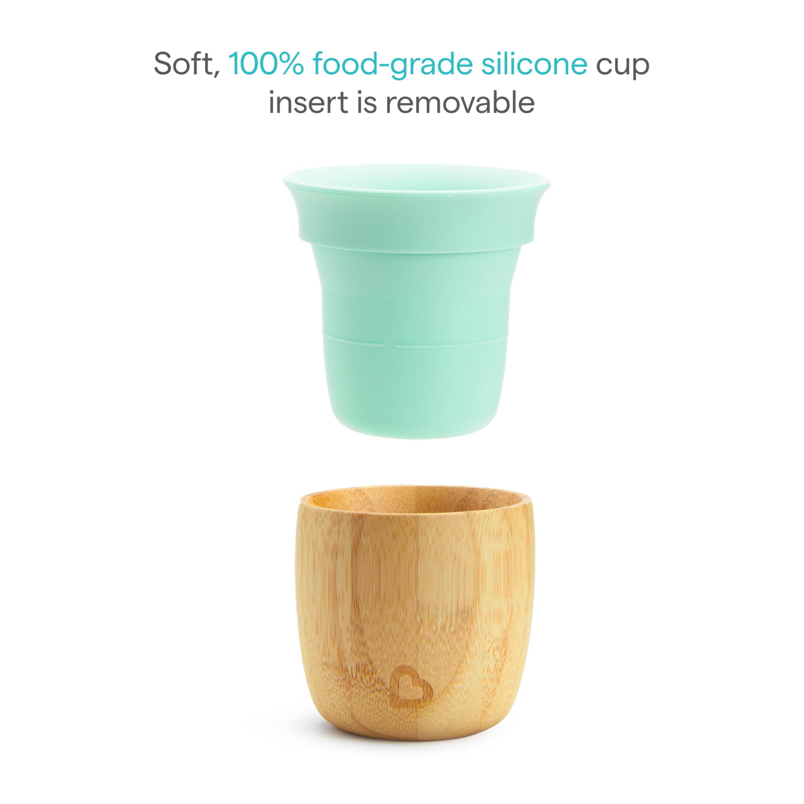 Munchkin Bambou 5oz-capacity image shows ideal portions for water or milk.