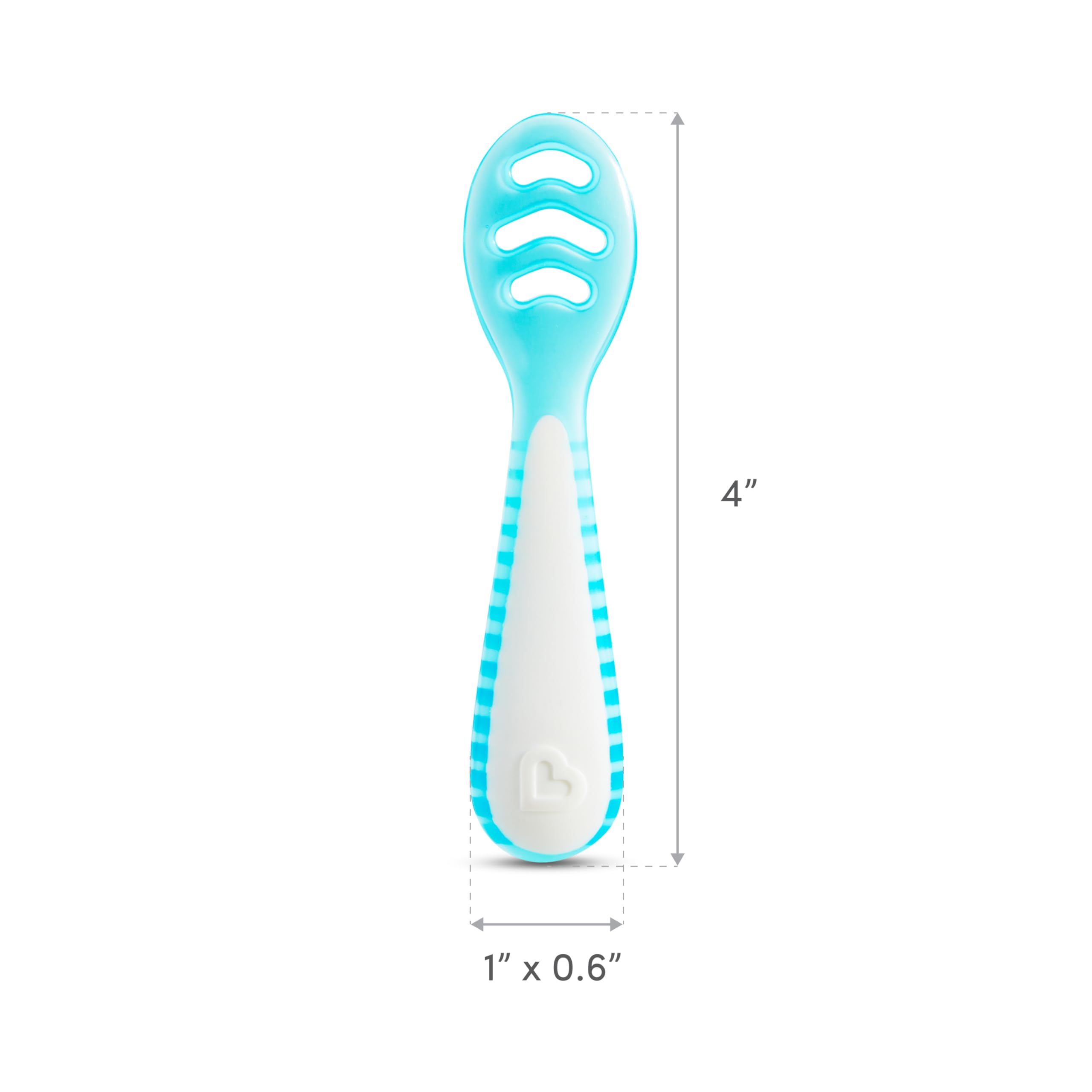 Munchkin Gentle Dip Stage 2 spoon with ergonomic handle grip for easier feeding.