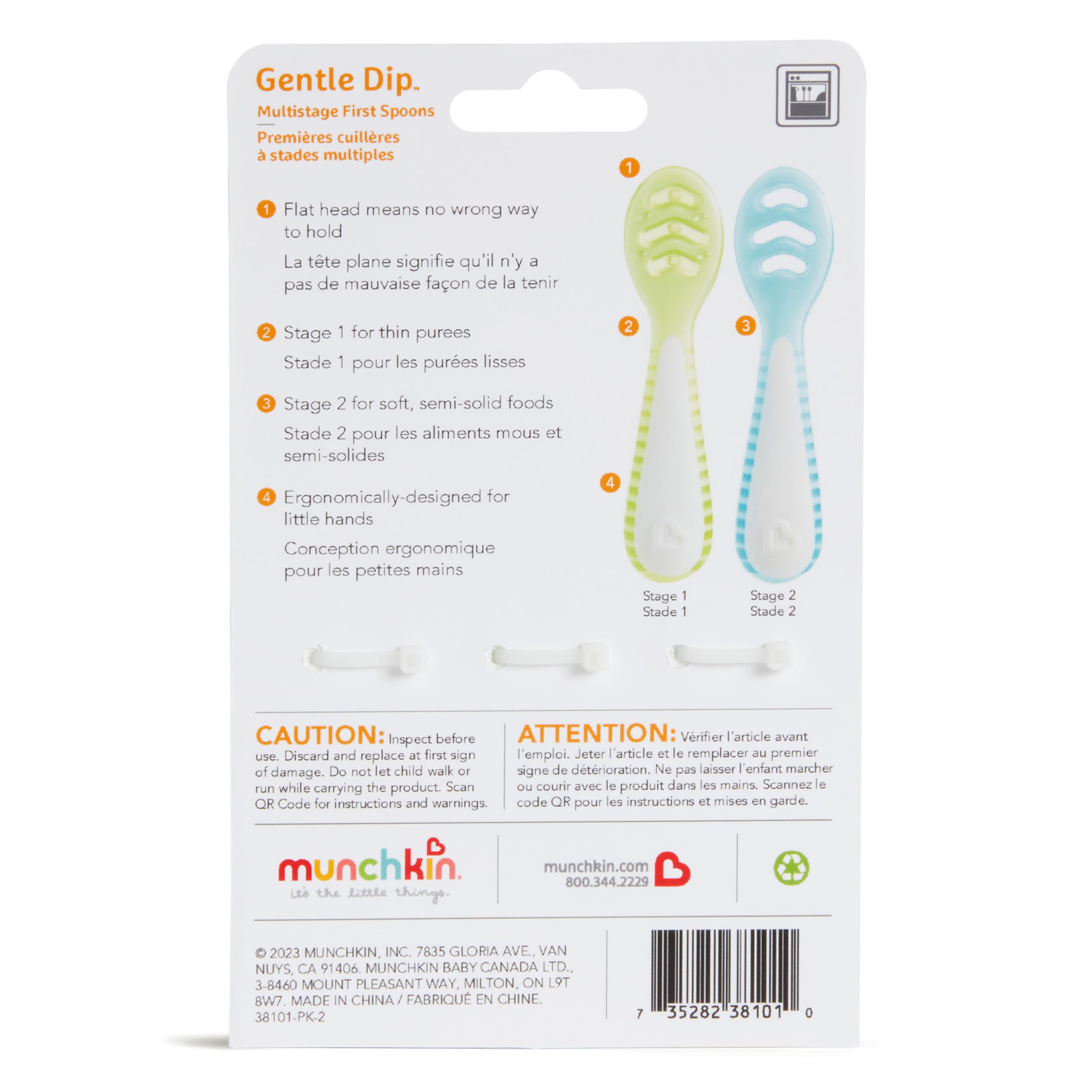 Munchkin Gentle Dip weaning journey illustration showing progression.