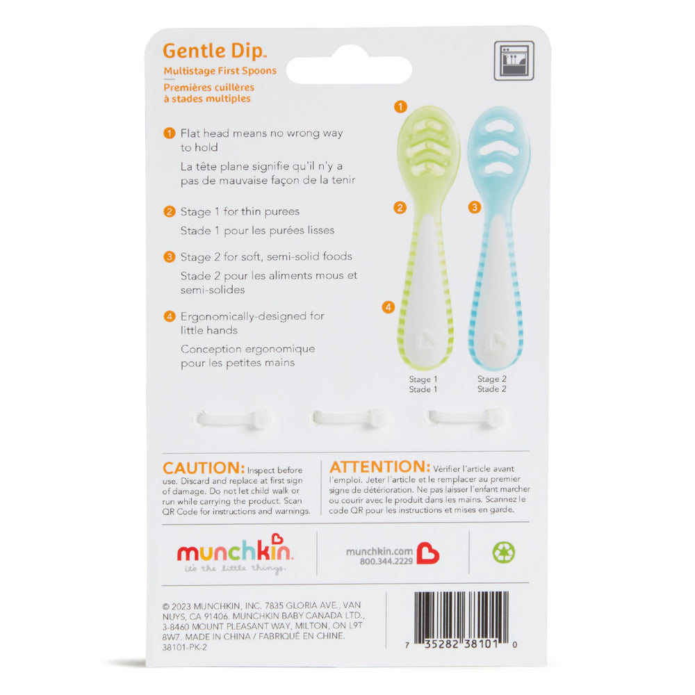 Munchkin Gentle Dip weaning journey illustration showing progression.