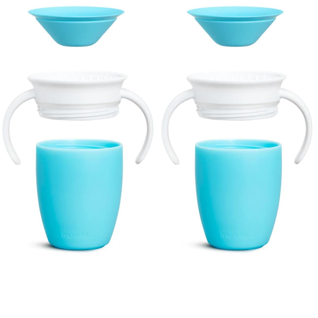 Munchkin Miracle 360 cup with easy-to-hold handles supports little hands