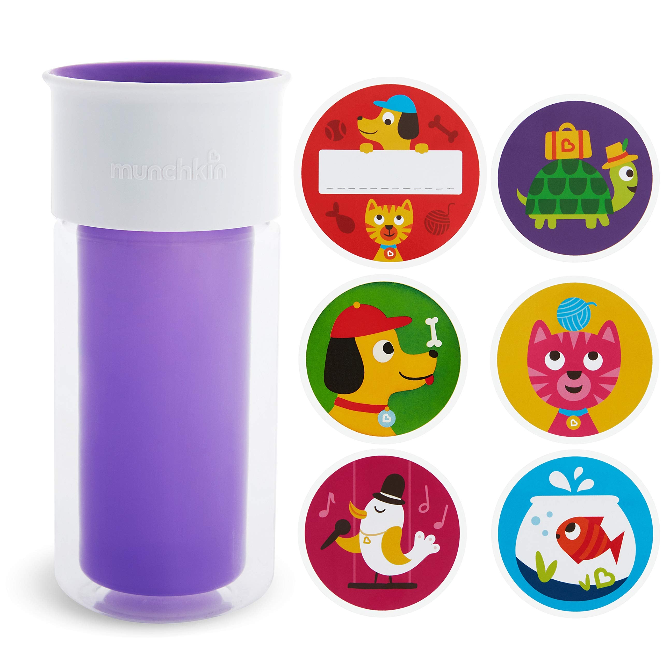 Munchkin Miracle 360 cup lid close-up showing spill-proof design for mess-free sipping.