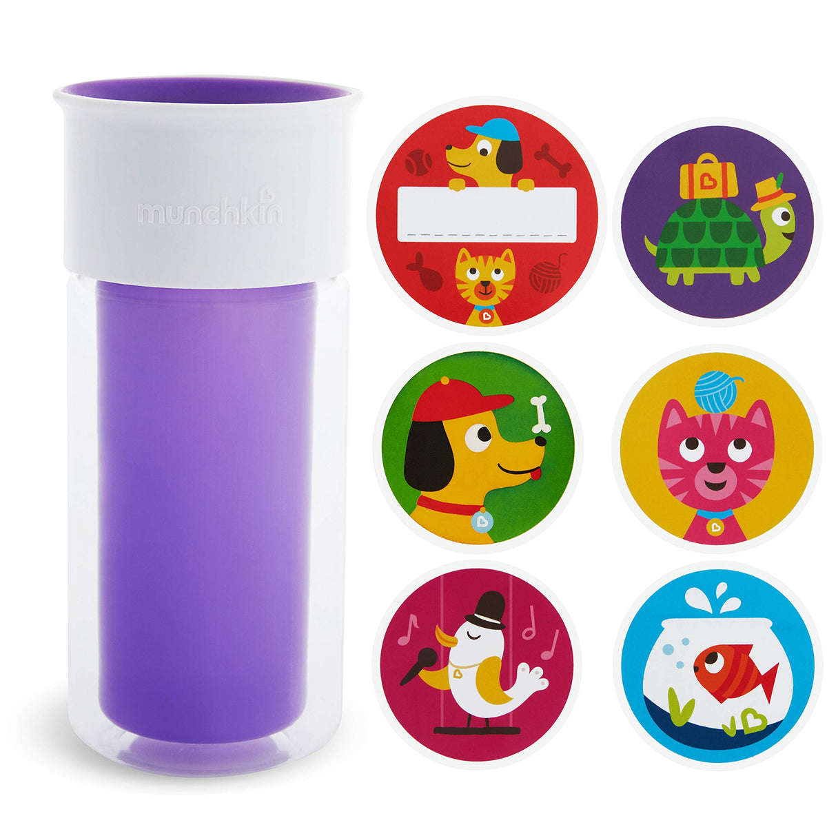 Munchkin Miracle 360 cup lid close-up showing spill-proof design for mess-free sipping.
