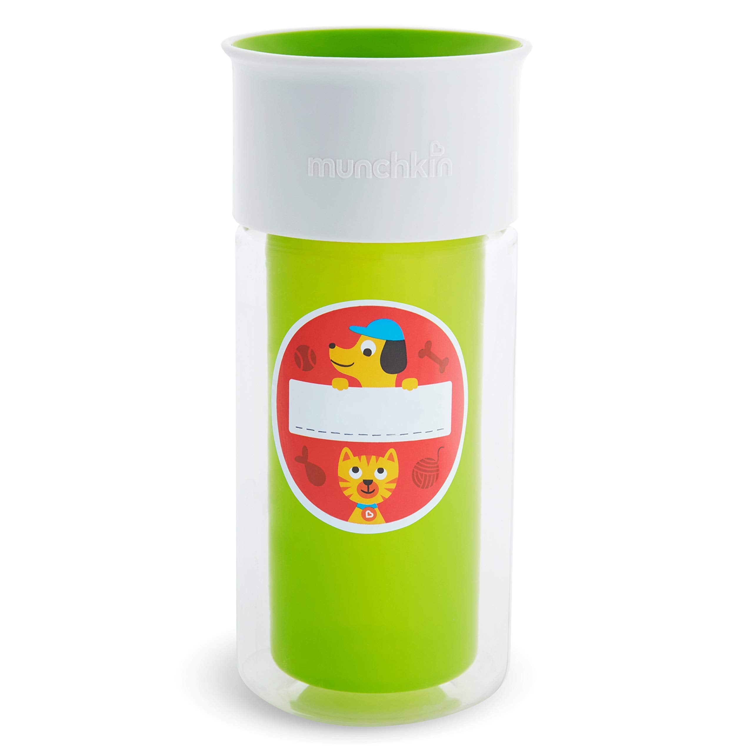 Munchkin Miracle 360 includes five decorative stickers and one name sticker for personalization.