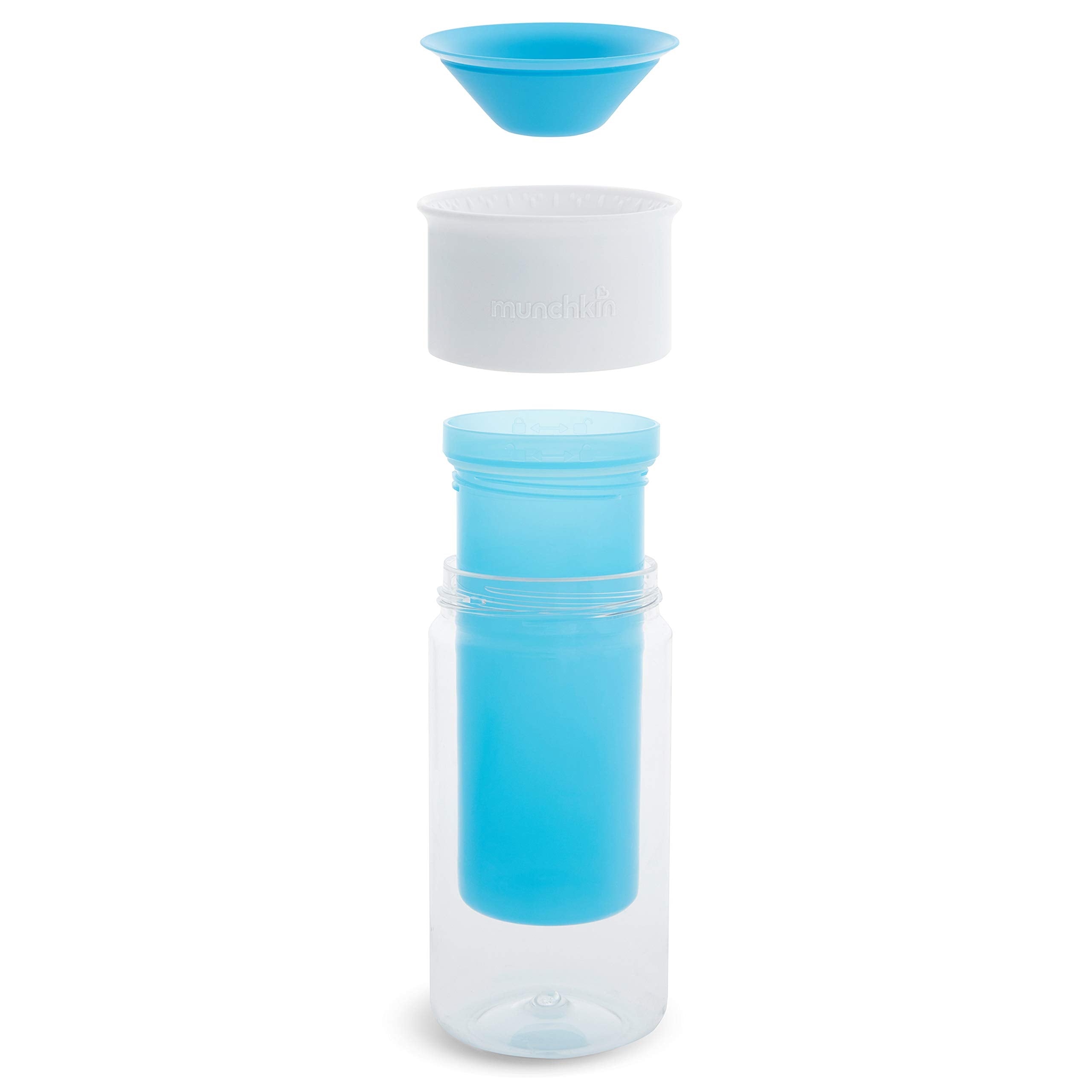 Munchkin Miracle 360 blue cup used by kids during daycare snack time