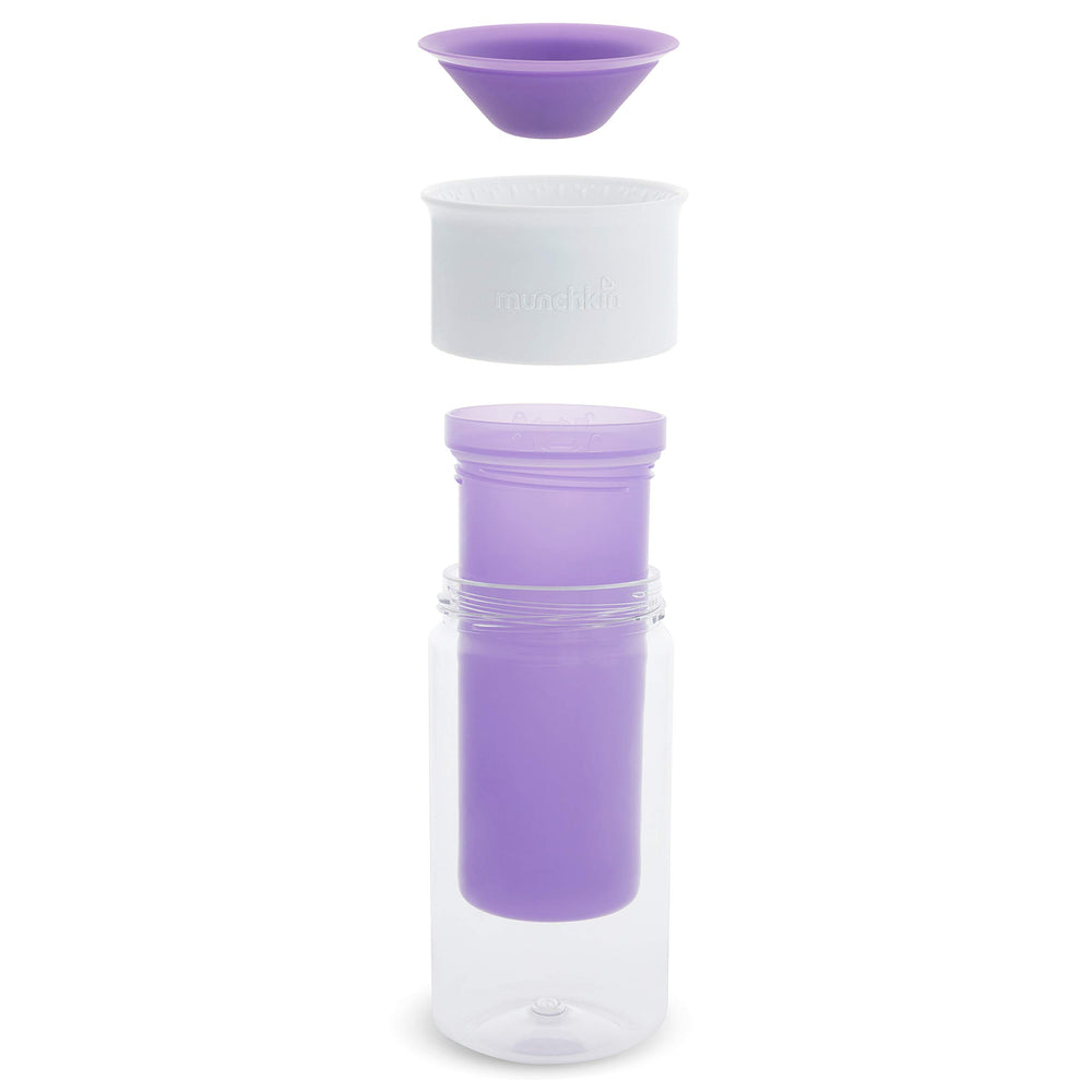 Munchkin Miracle 360 purple cup ready for daily use with a vibrant look.