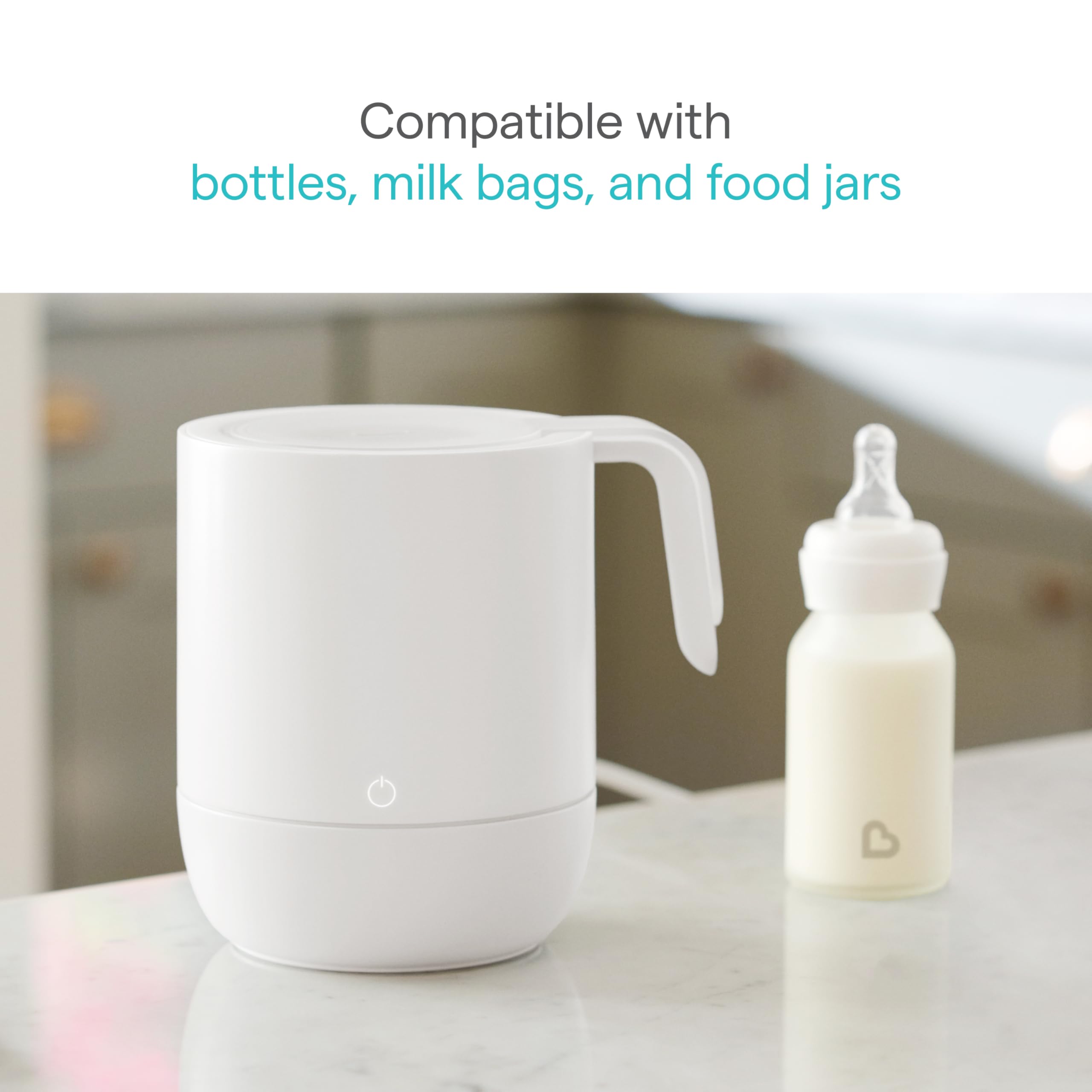Munchkin Precision sterilizes small feeding parts for quick cleanup between feeds.