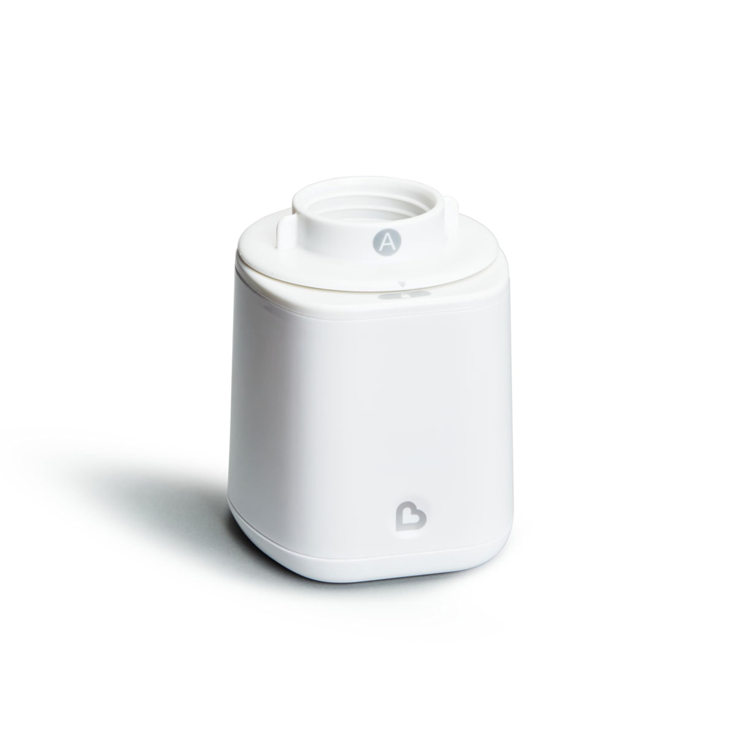 Munchkin Simple Touch Bottle Warmer holds temperature for 15 minutes for flexible feeding.