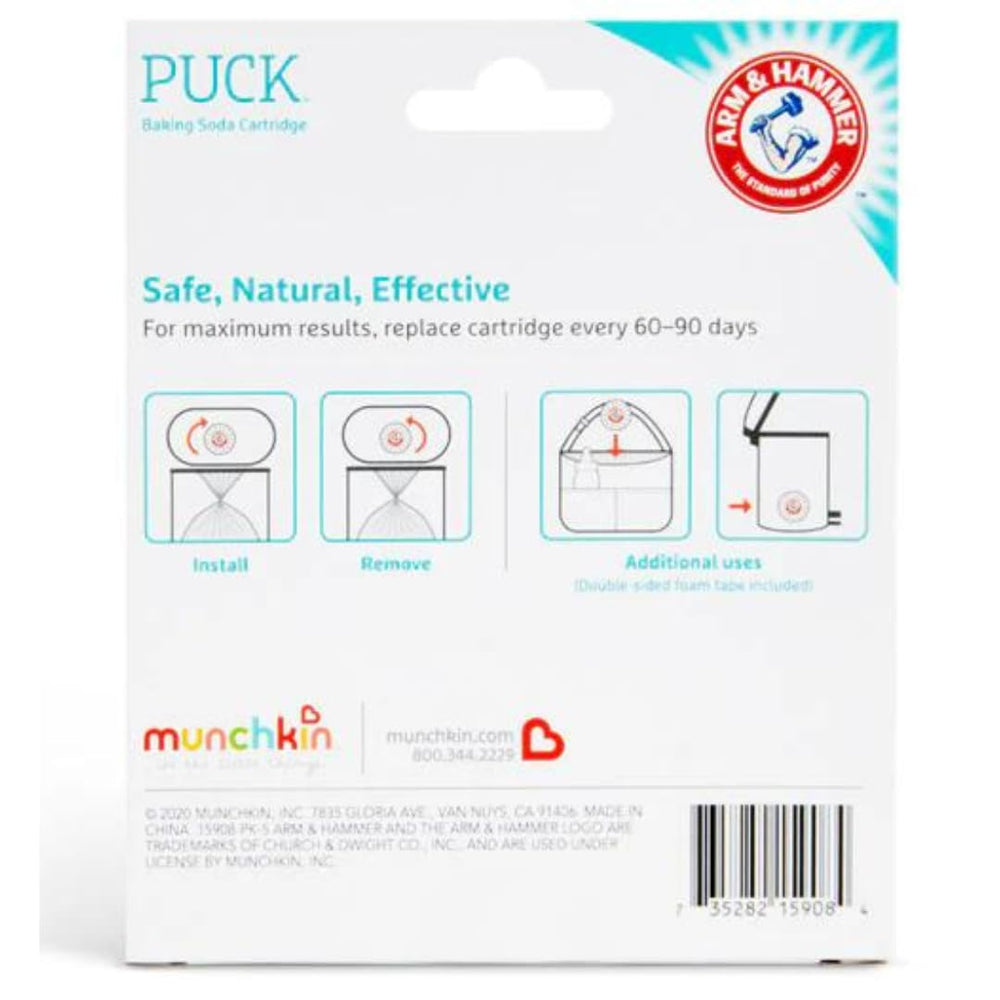 Munchkin two-pack refill set displayed for ongoing diaper pail freshness.