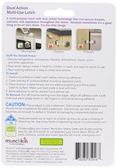 Munchkin Xtraguard dual-action latch dual-button-release prevents accidental opening.