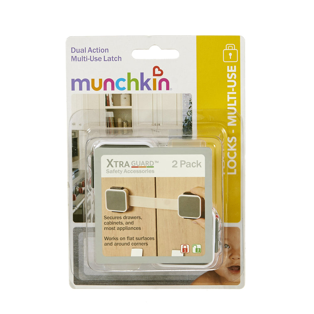 Munchkin Xtraguard latch protects toilet seats with secure mounting.