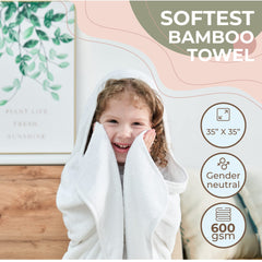 Munich Blue hooded towel 35x35 inches for full-body coverage
