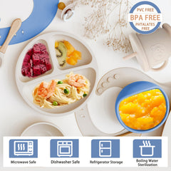 Munlinder adjustable bib with food catcher keeps baby outfits clean during messy meals.