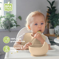Munlinder silicone feeding set divided plate supports independent self-feeding.