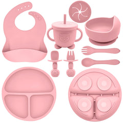 Munlinder silicone baby feeding set with suction bowls for mess-free meals