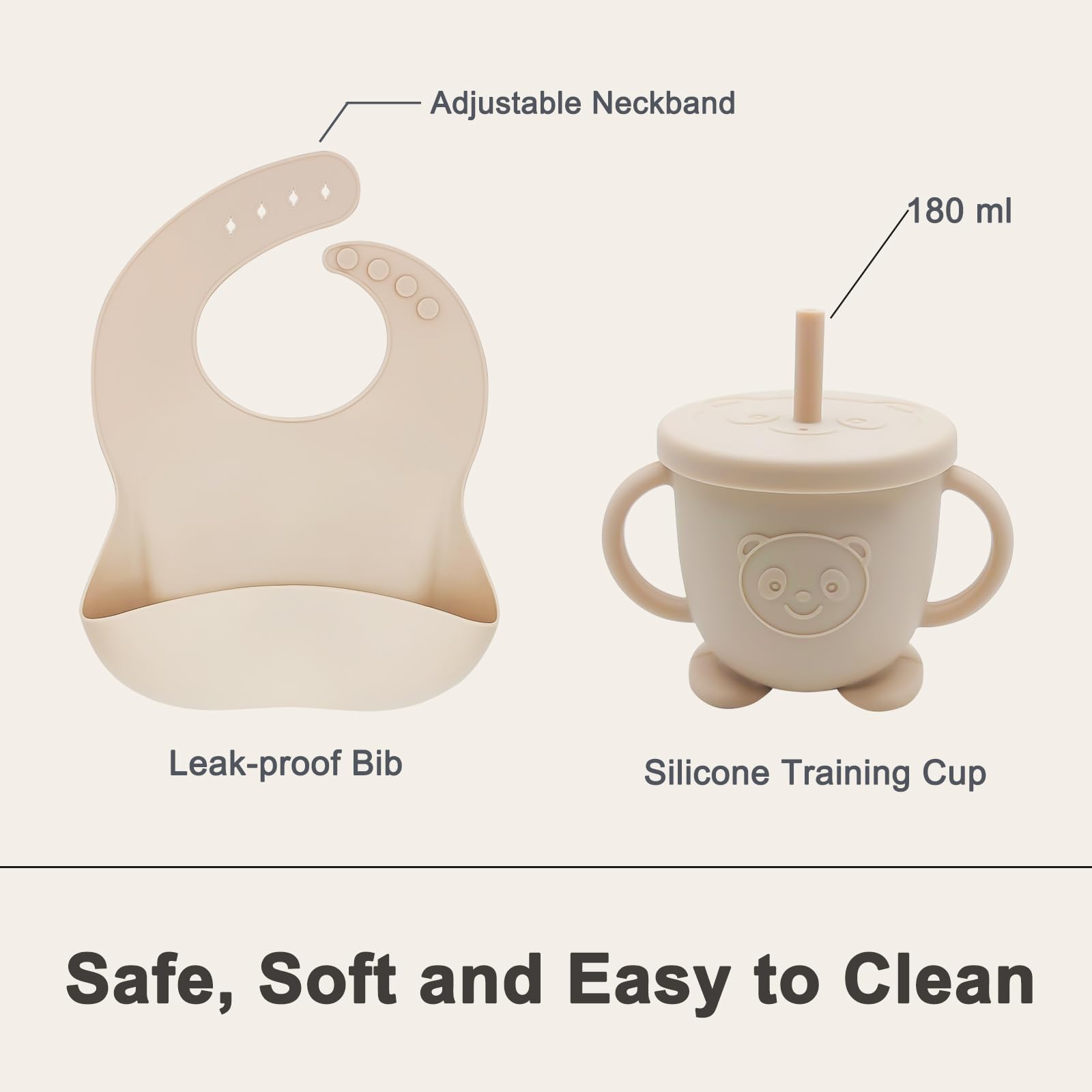 Munlinder training cup with straw and lid assists early sipping practice.