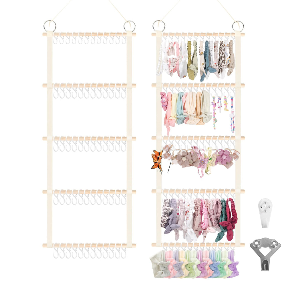 Munzong headband holder front view shows large storage in a tidy nursery