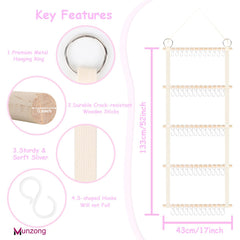 Munzong headband holder 60 hooks close-up highlights durable, accessible storage