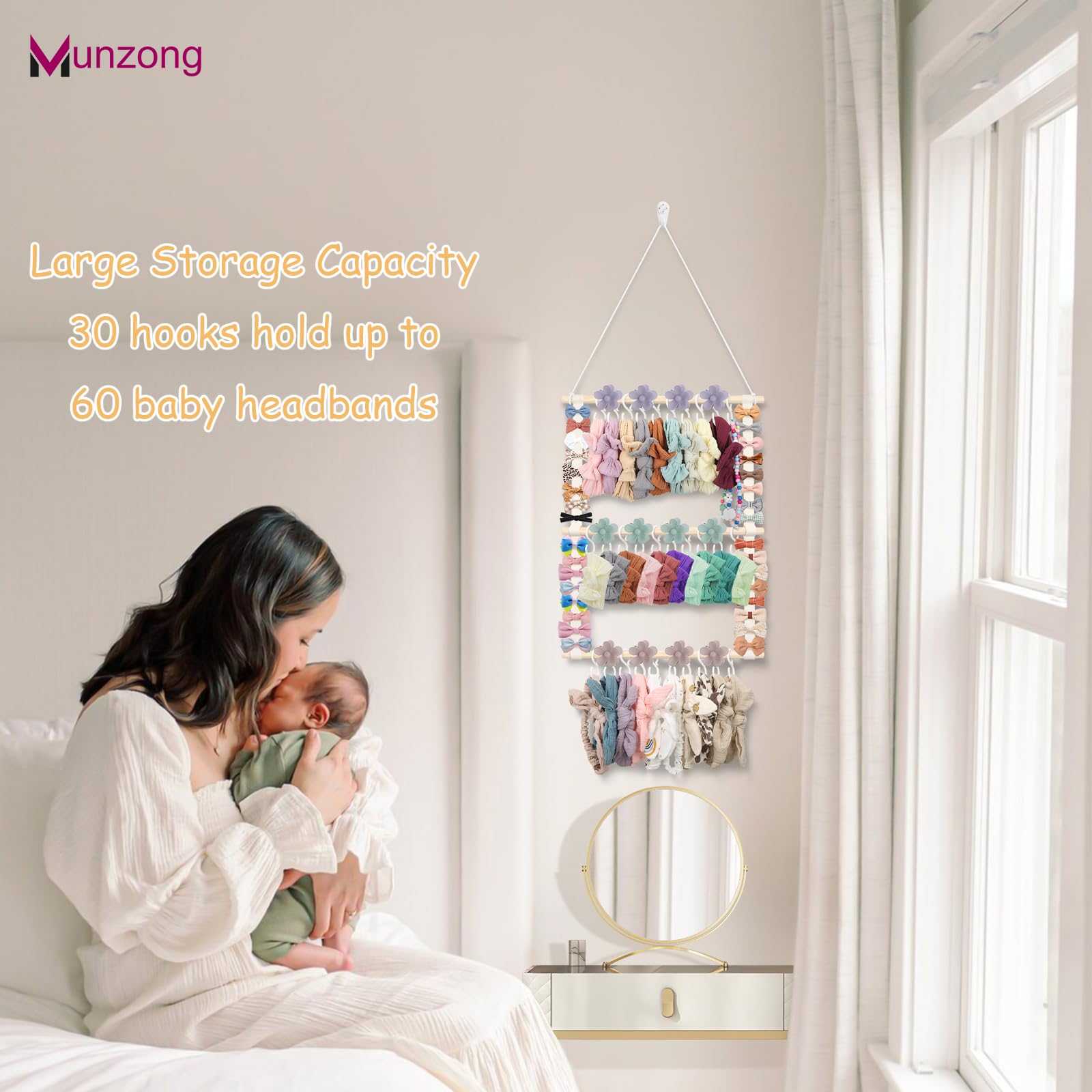 Munzong pine wood hanger with cotton straps protects delicate fabrics