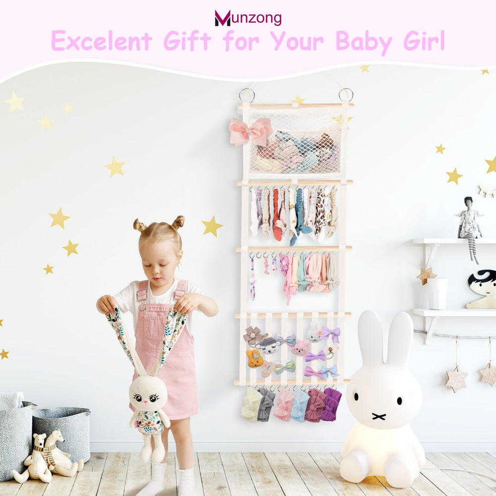 Munzong baby girl organizer in use for quick dressing