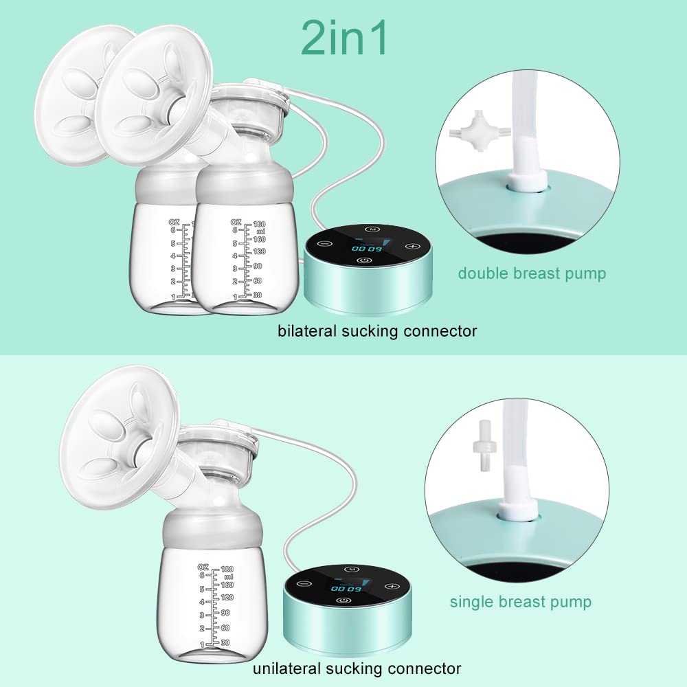 MUOCOBU electric breast pump side view shows compact portable design