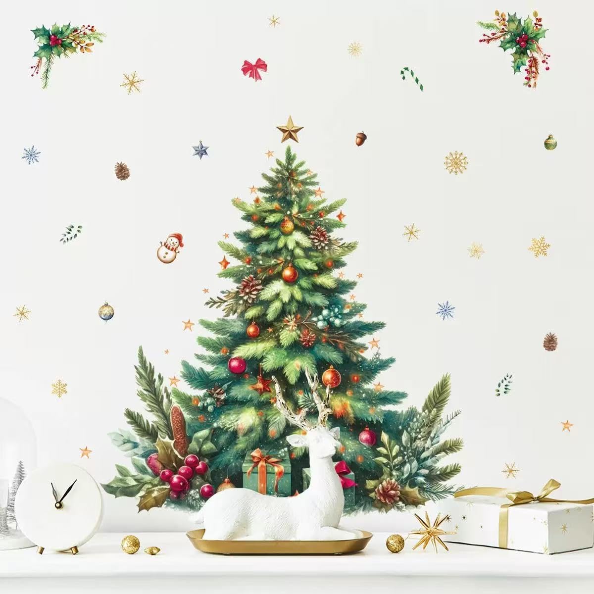 MuralMood Christmas flowers window decals add festive detail with simple application.