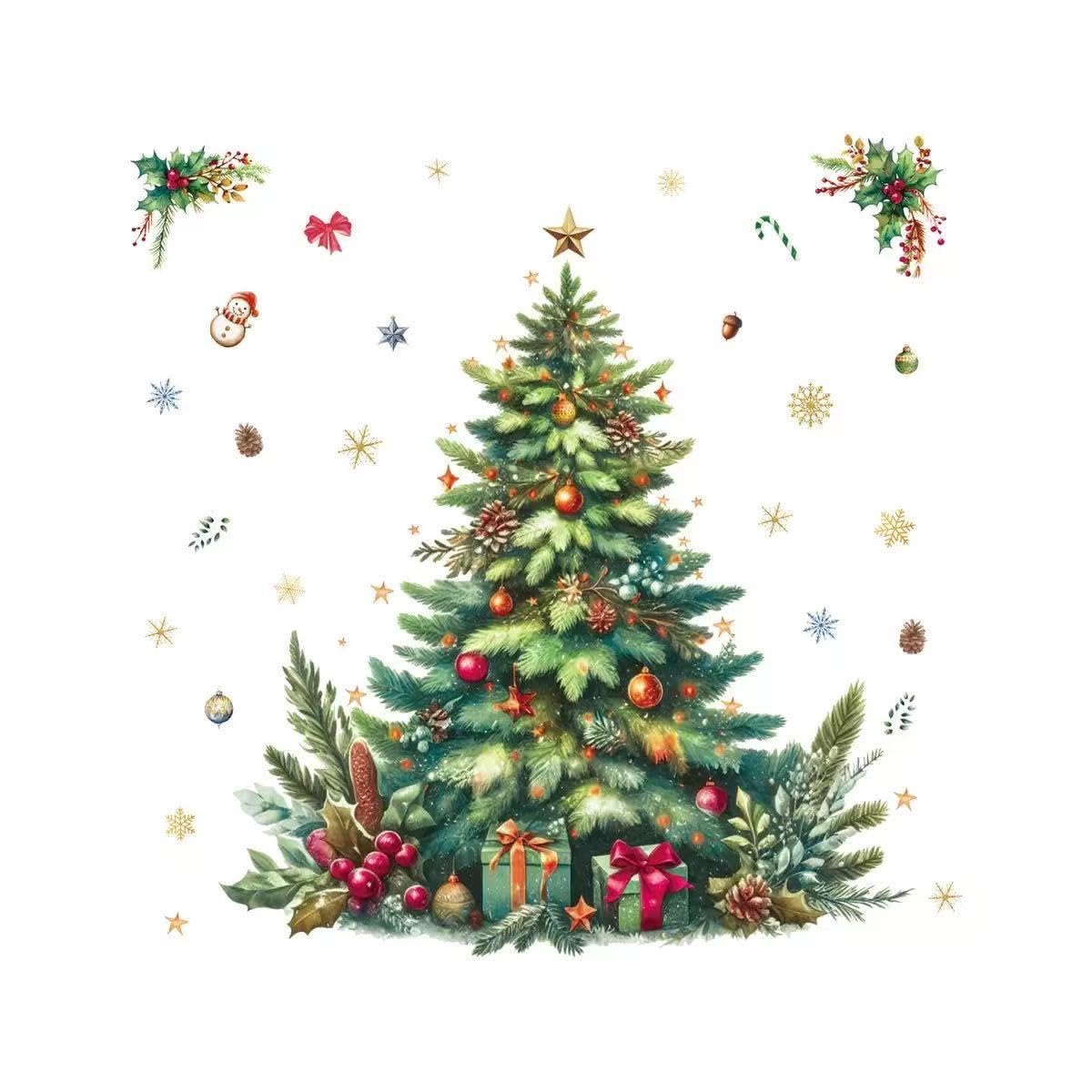 MuralMood large Christmas Tree Wall Stickers on wall for quick festive decor and easy removal.