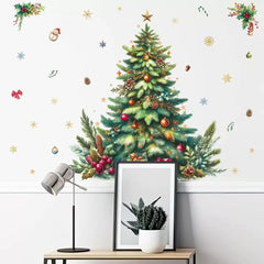 MuralMood large Christmas Tree Wall Stickers arranged for a rounded 92x92 cm focal display.
